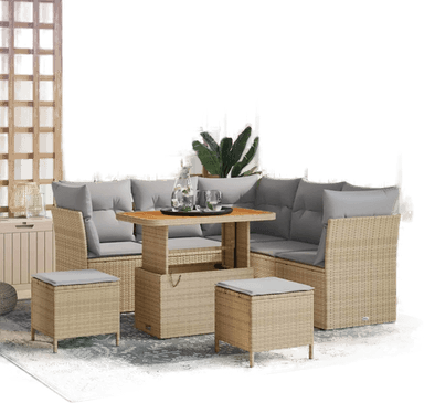 Vidaxl Hagesofa Set 8 pcs Beige