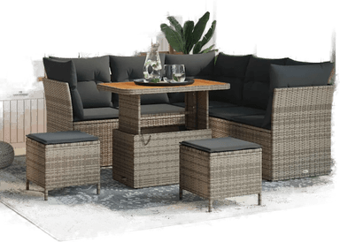Vidaxl Hagesofa Set 8 pcs Grå