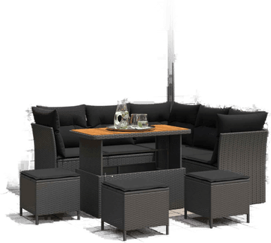 Vidaxl Hagesofa Set 9 pcs