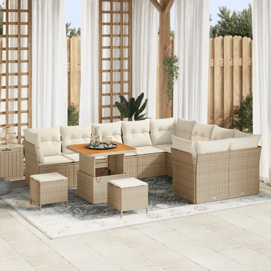 Vidaxl Hagesofa Set 12 pcs Beige