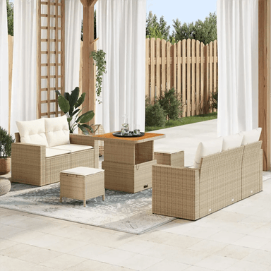 Vidaxl Hagesofa Set 8 pcs Beige