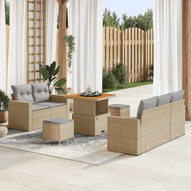 Vidaxl Hagesofa Set 8 pcs Beige