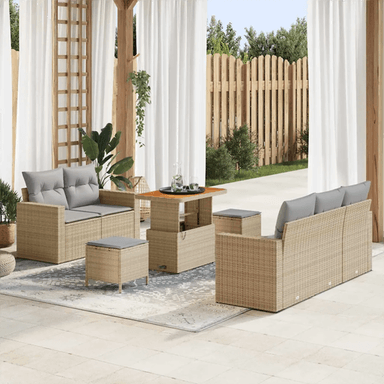 Vidaxl Hagesofa Set 8 pcs Beige