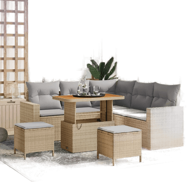 Vidaxl Hagesofa Set 8 pcs Beige