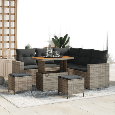 Vidaxl Hagesofa Set 8 pcs Grå