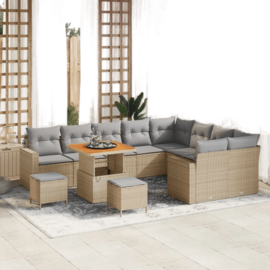 Vidaxl Hagesofa Set 12 pcs Beige