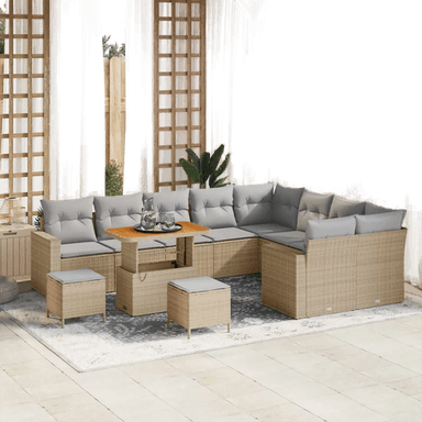 Vidaxl Hagesofa Set 12 pcs Beige