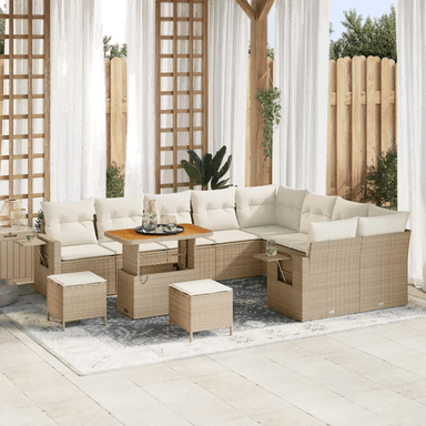 Vidaxl Hagesofa Set 12 pcs Beige