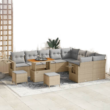 Vidaxl Hagesofa Set 12 pcs Beige