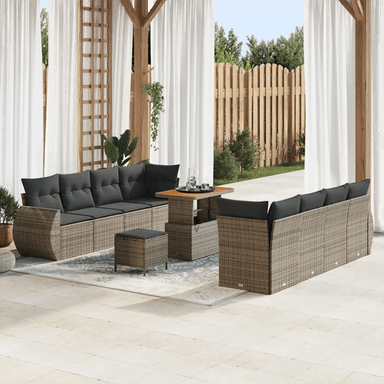 Vidaxl Hagesofa Set 11 pcs Grå