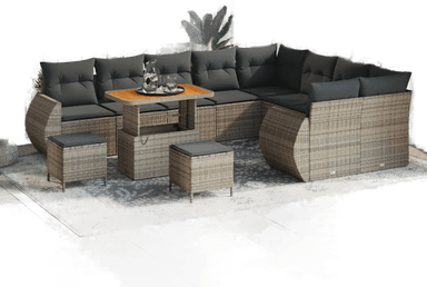 Vidaxl Hagesofa Set 12 pcs Grå