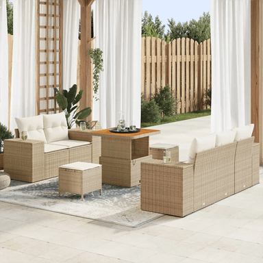 Vidaxl Hagesofa Set 8 pcs Beige