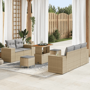 Vidaxl Hagesofa Set 8 pcs Beige
