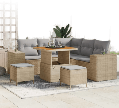 Vidaxl Hagesofa Set 8 pcs Beige