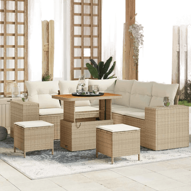 Vidaxl Hagesofa Set 8 pcs Beige