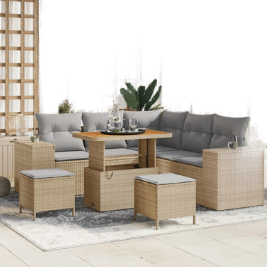 Vidaxl Hagesofa Set 8 pcs Beige