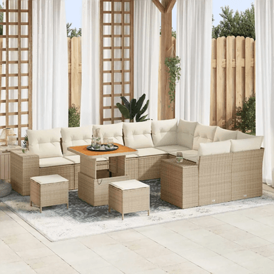 Vidaxl Hagesofa Set 12 pcs Beige