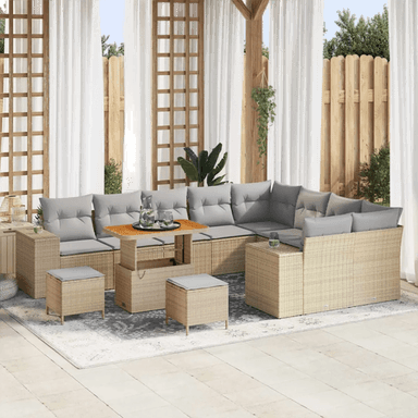 Vidaxl Hagesofa Set 12 pcs Beige