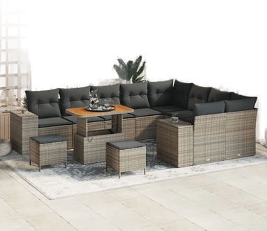 Vidaxl Hagesofa Set 12 pcs Grå