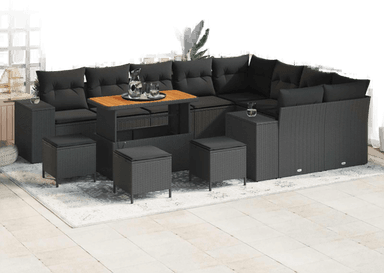 Vidaxl Hagesofa Set 13 pcs Svart
