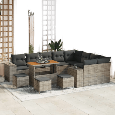 Vidaxl Hagesofa Set 13 pcs Grå