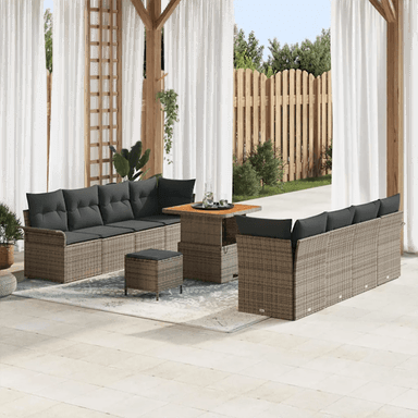 Vidaxl Hagesofa Set 11 pcs Grå