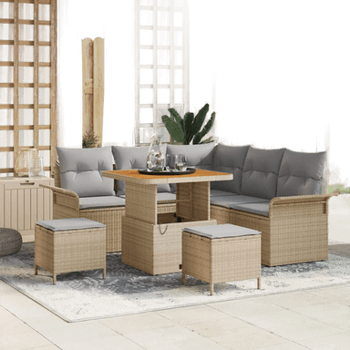Vidaxl Hagesofa Set 8 pcs Beige