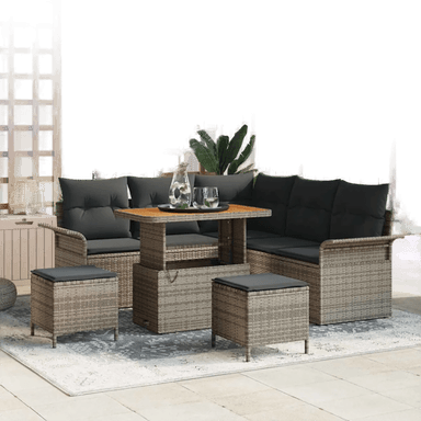 Vidaxl Hagesofa Set 8 pcs Grå