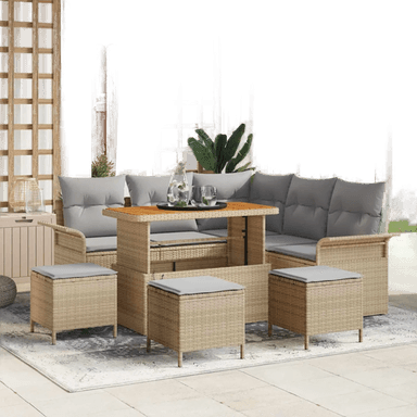 Vidaxl Hagesofa Set 9 pcs Beige