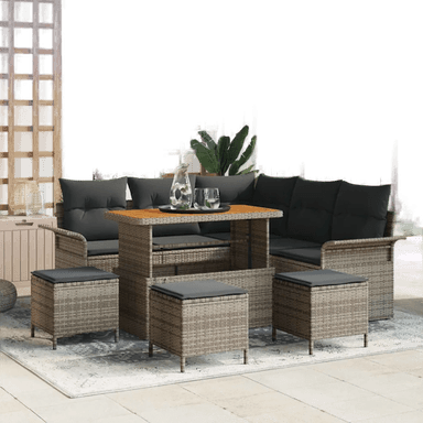 Vidaxl Hagesofa Set 9 pcs Grå