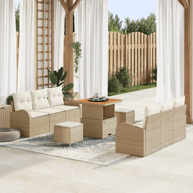 Vidaxl Hagesofa Set 9 pcs Beige