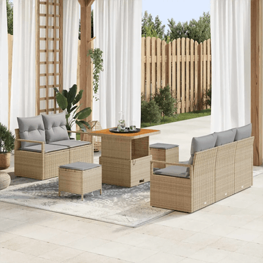 Vidaxl Hagesofa Set 8 pcs Beige