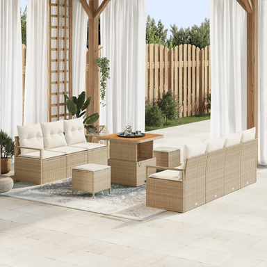 Vidaxl Hagesofa Set 10 pcs Beige