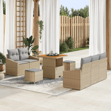 Vidaxl Hagesofa Set 8 pcs Beige