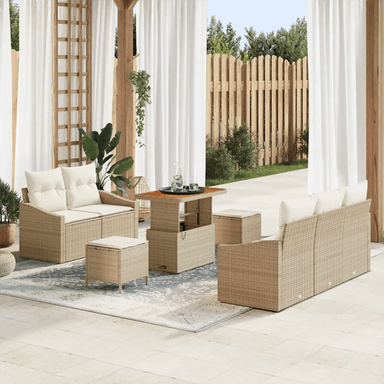 Vidaxl Hagesofa Set 8 pcs Beige