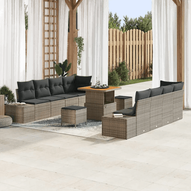 Vidaxl Hagesofa Set 11 pcs Grå