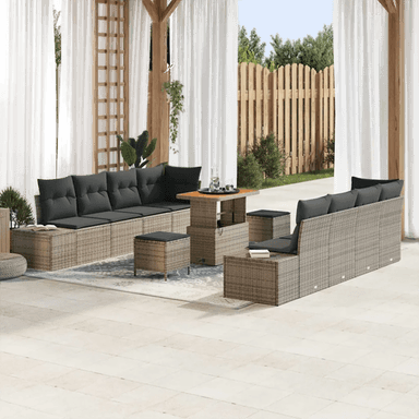 Vidaxl Hagesofa Set 11 pcs Grå