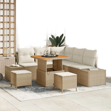 Vidaxl Hagesofa Set 8 pcs Beige