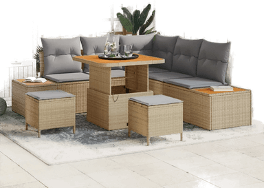 Vidaxl Hagesofa Set 8 pcs Beige