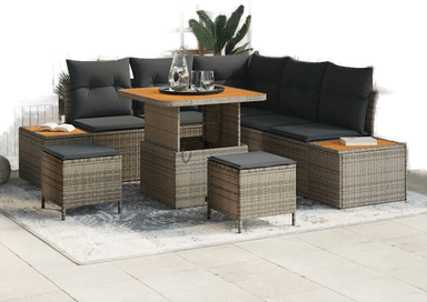 Vidaxl Hagesofa Set 8 pcs Grå