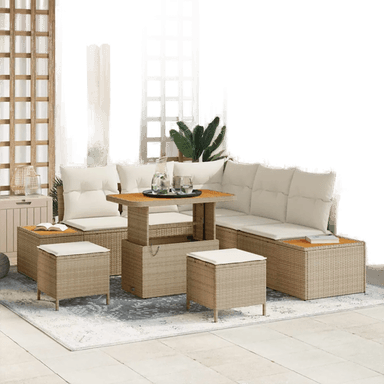 Vidaxl Hagesofa Set 8 pcs Beige