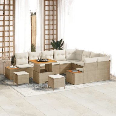 Vidaxl Hagesofa Set 12 pcs Beige