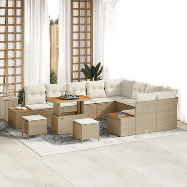 Vidaxl Hagesofa Set 12 pcs Beige