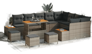 Vidaxl Hagesofa Set 13 pcs Grå