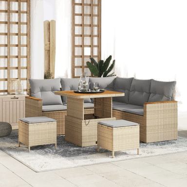 Vidaxl Hagesofa Set 8 pcs Beige