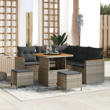 Vidaxl Hagesofa Set 8 pcs Grå