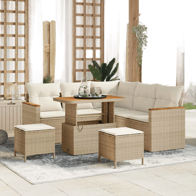 Vidaxl Hagesofa Set 8 pcs Beige
