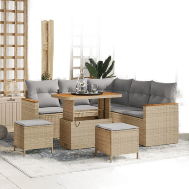Vidaxl Hagesofa Set 8 pcs Beige