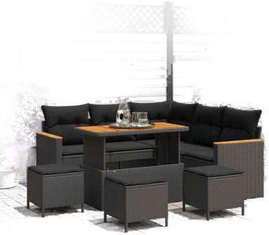 Vidaxl Hagesofa Set 9 pcs