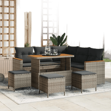 Vidaxl Hagesofa Set 9 pcs Grå